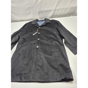 Jacob Siegel Coat Mens 44L Black Wool Loro Piana Storm System Winter Overcoat